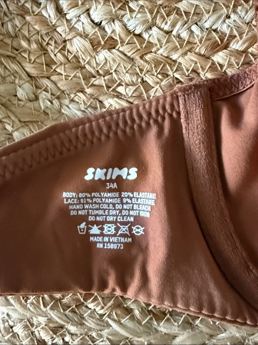 Skims underwire Taupe Brown Lace Bra. Un padded. 34A - Picture 3 of 4
